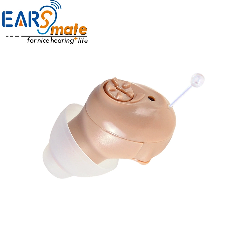 Earsmate in Ear Canal Invisible Hearing Aid Analog Mini Digital Hearing Sound Amplifier with Zinc Air Button Cell Battery Aids Deaf Hearing Loss