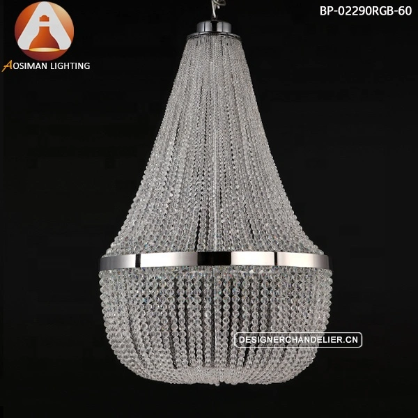 Clear Impero Crystal Chandelier Pendant Light - White Color