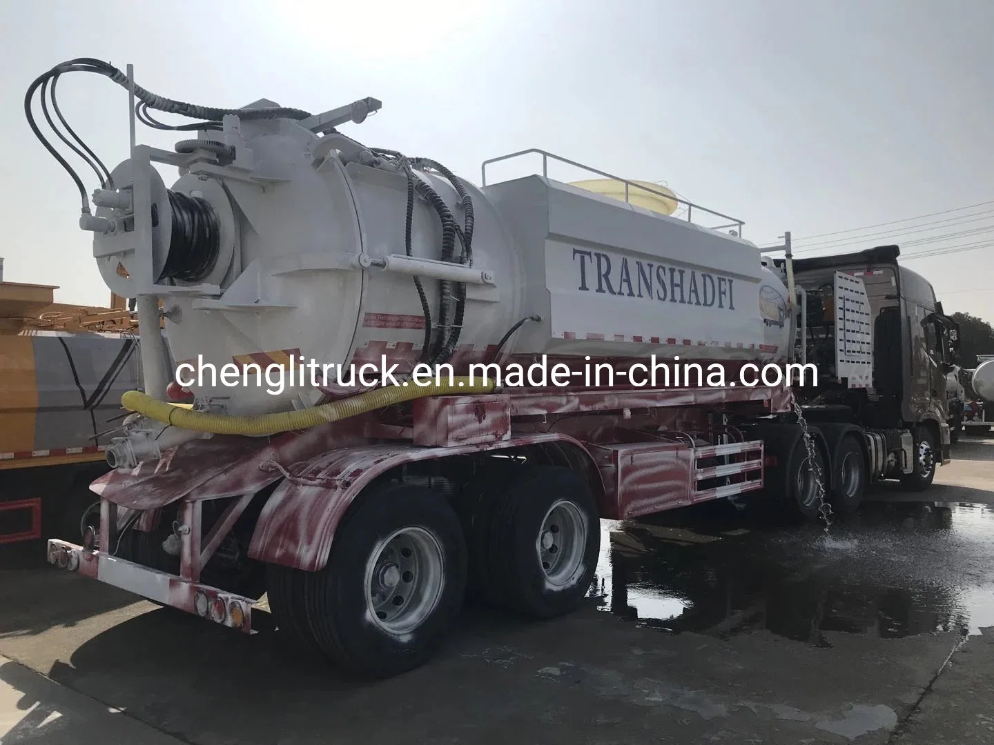 20tons 25tons 30tons Jetting and Flushing Sewage Suction Truck Trailer