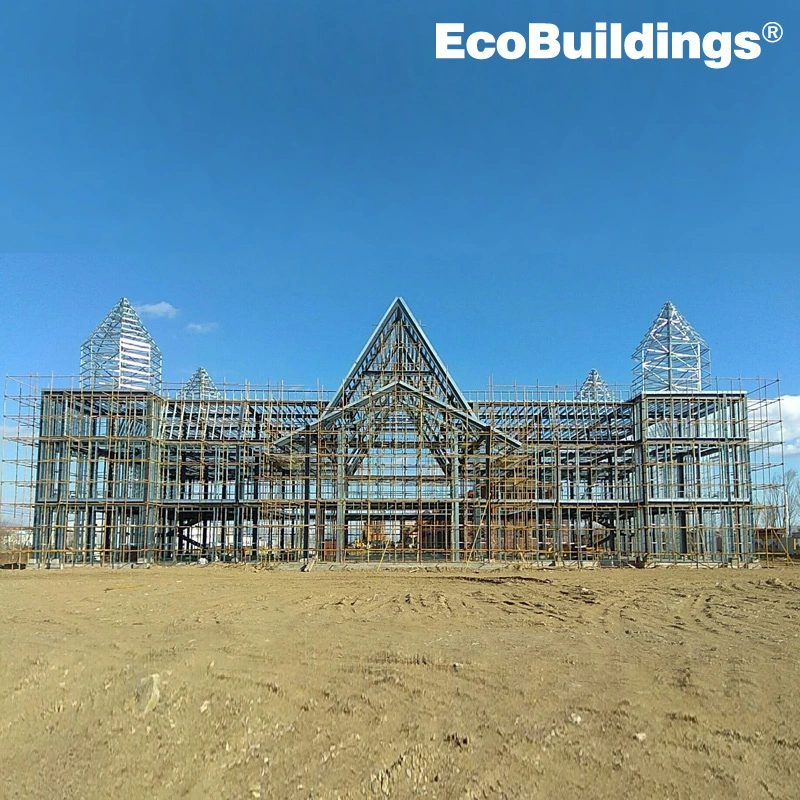 Mehrstöckiges Gebäude Russland Stil Bau Stahl Moment Rahmen Prefab Gebäude / Zuhause