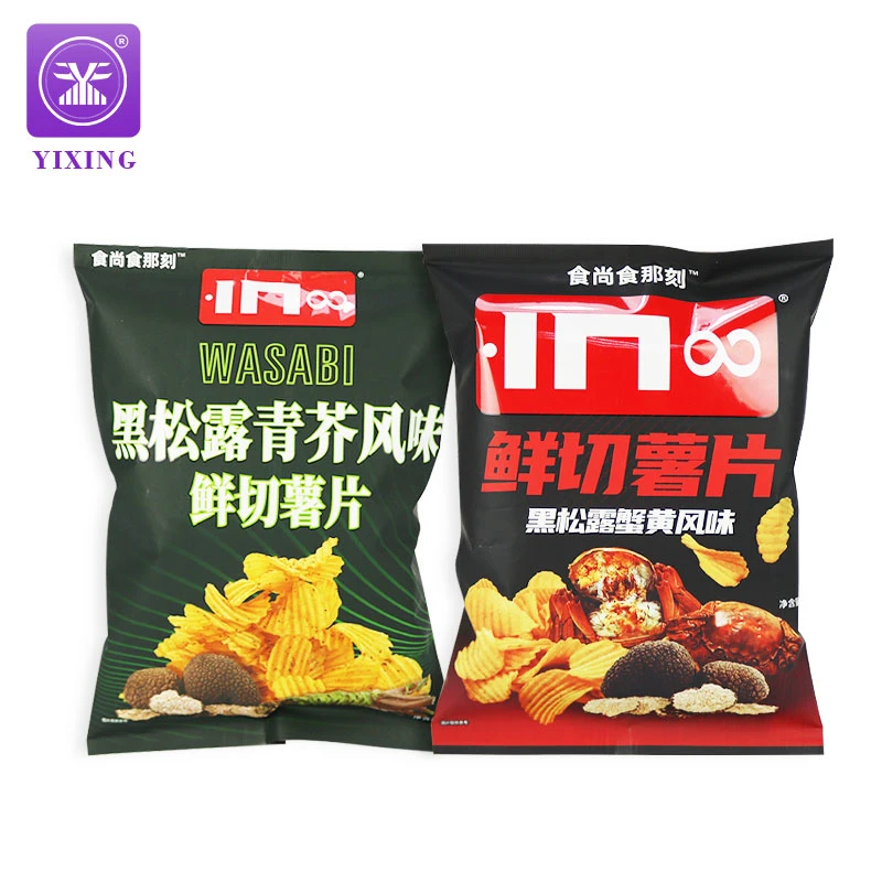 Custom Printed Snack Food Plastic Bags Resealable Plastic Potato Chips Crisp Packaging Bag Material