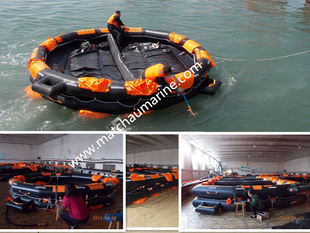 Throw Over Type Open Reversible Marine Inflatable Life Raft for 50persons