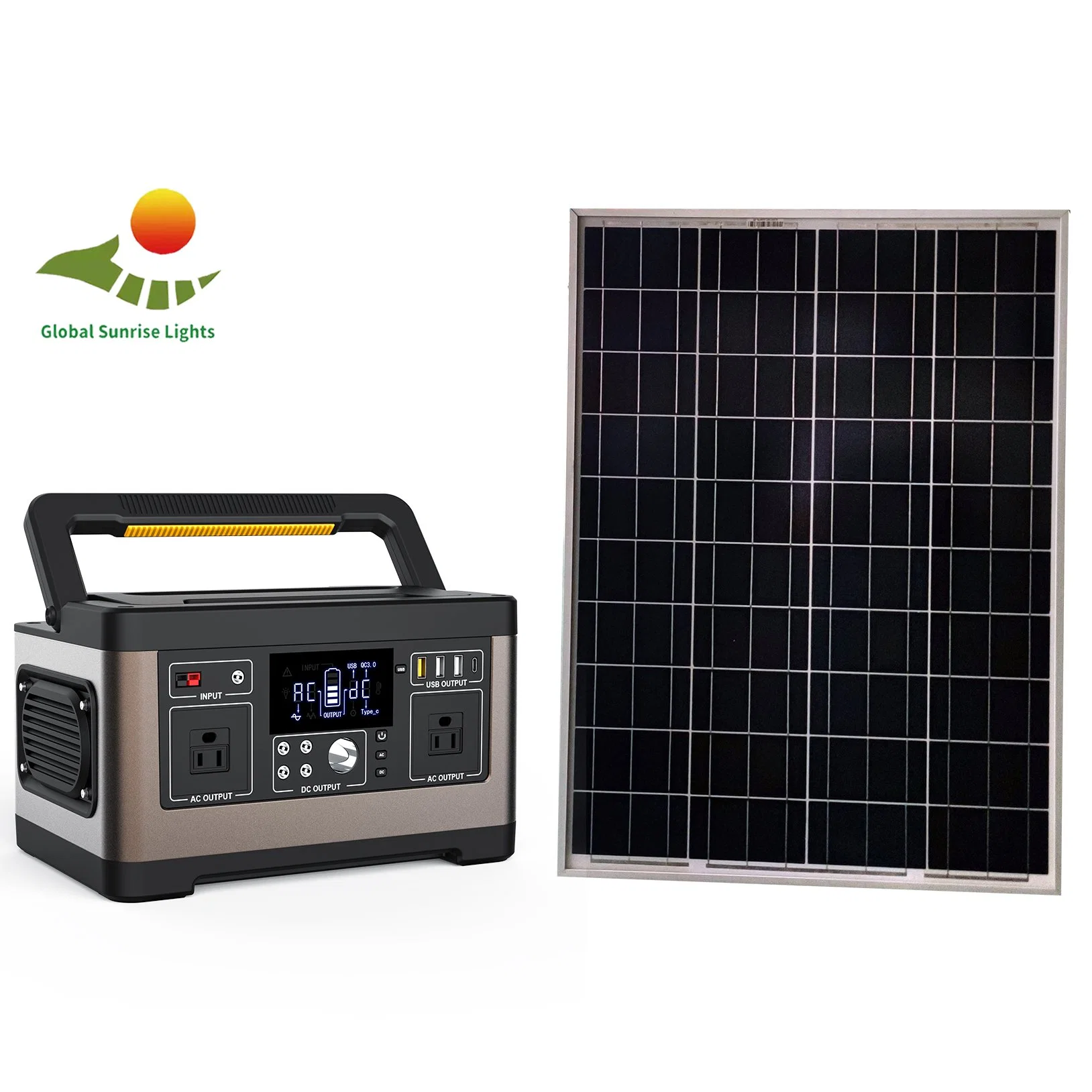 Gadget Solar Kit solar de la estación de energía Portátil 500W Bombilla LED Luz Solar USB Sistema de iluminación de energía doméstica con cargador de móvil