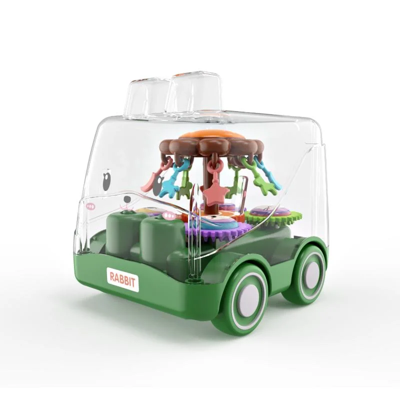 Engranaje de inercia transparente Cartoon coche bebé juguete Modelo de Educación coche Regalo de cumpleaños para niños de juguete para bebé