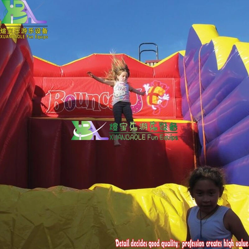 Rocky Rapids Inflatable Leap of Faith Death Drop Foam Pit World Stunt Air Bag Inflatable Cliff Jump for Rentals