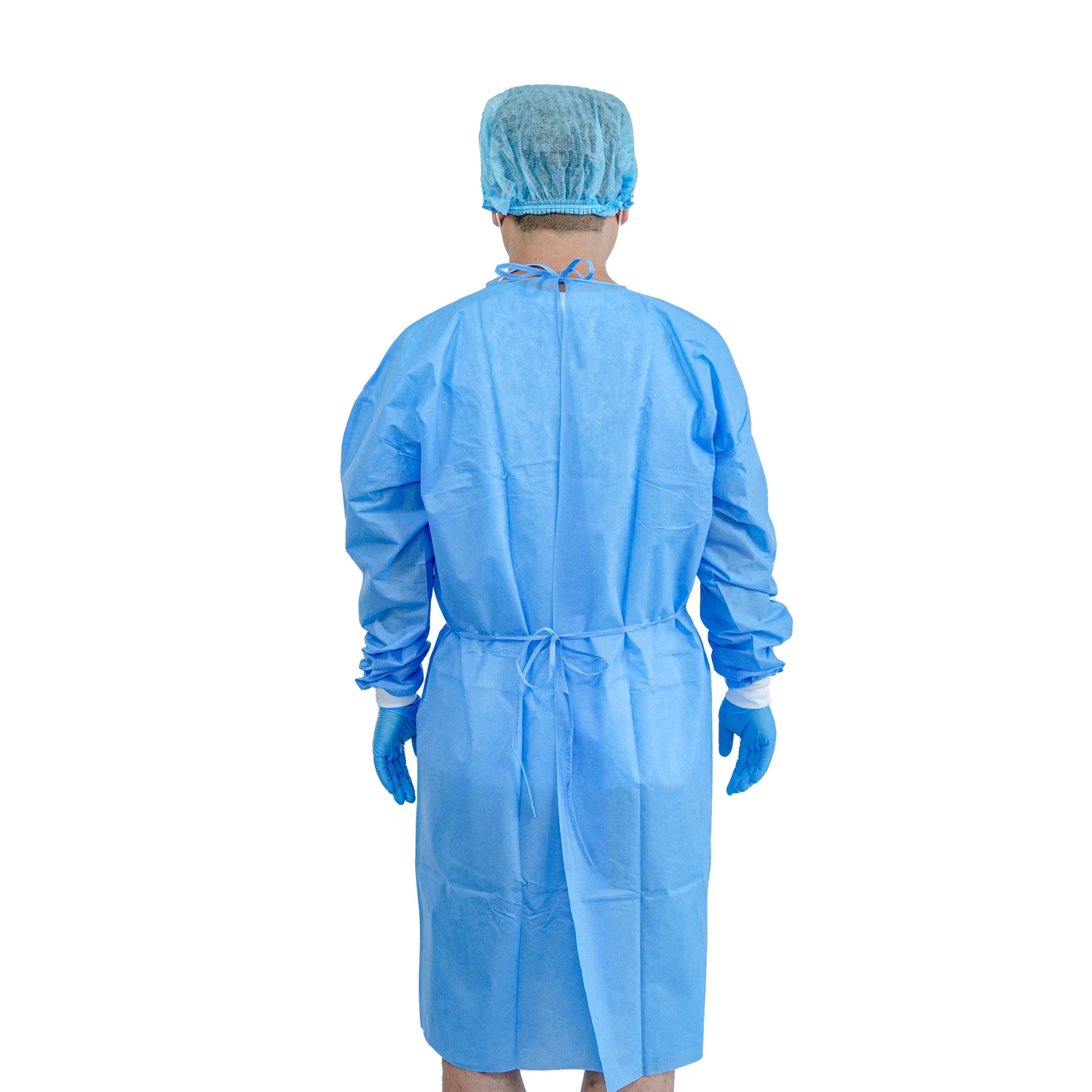 CE En13795 AAMI Level2 Aprroved Disposable PP/PP+PE/ SMS Non- Woven Isolation Gown