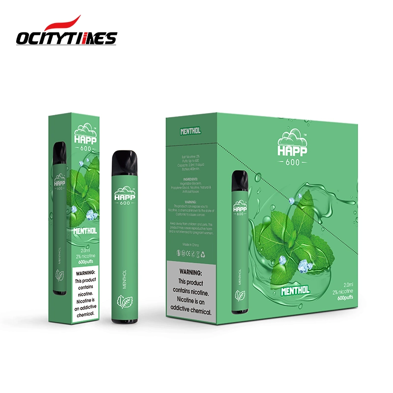 2ml Nicotine Salt Delivery Disposable 1 Pack 600 Puffs Happ 600