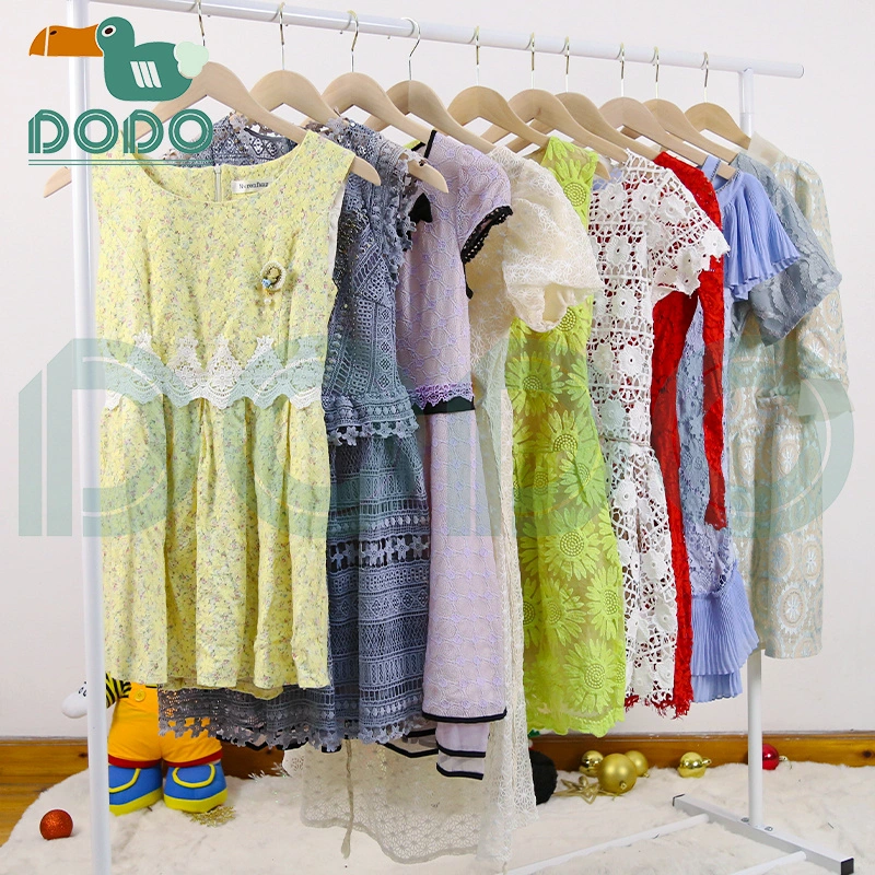 New Product Women Dress Used Clothes Summer Stock Apparel Girl Dresses