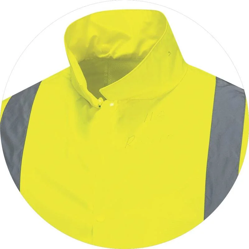 High Visibility Outdoor Work Lightweight Safety Rain Jacket for Traffic Warden