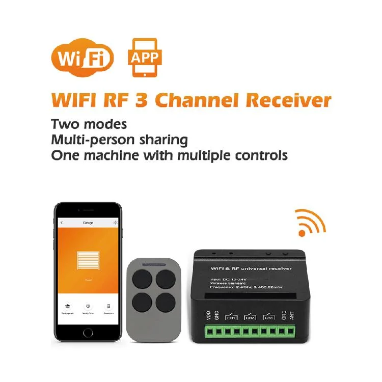 RF and WiFi Garage Remote Control Receiver