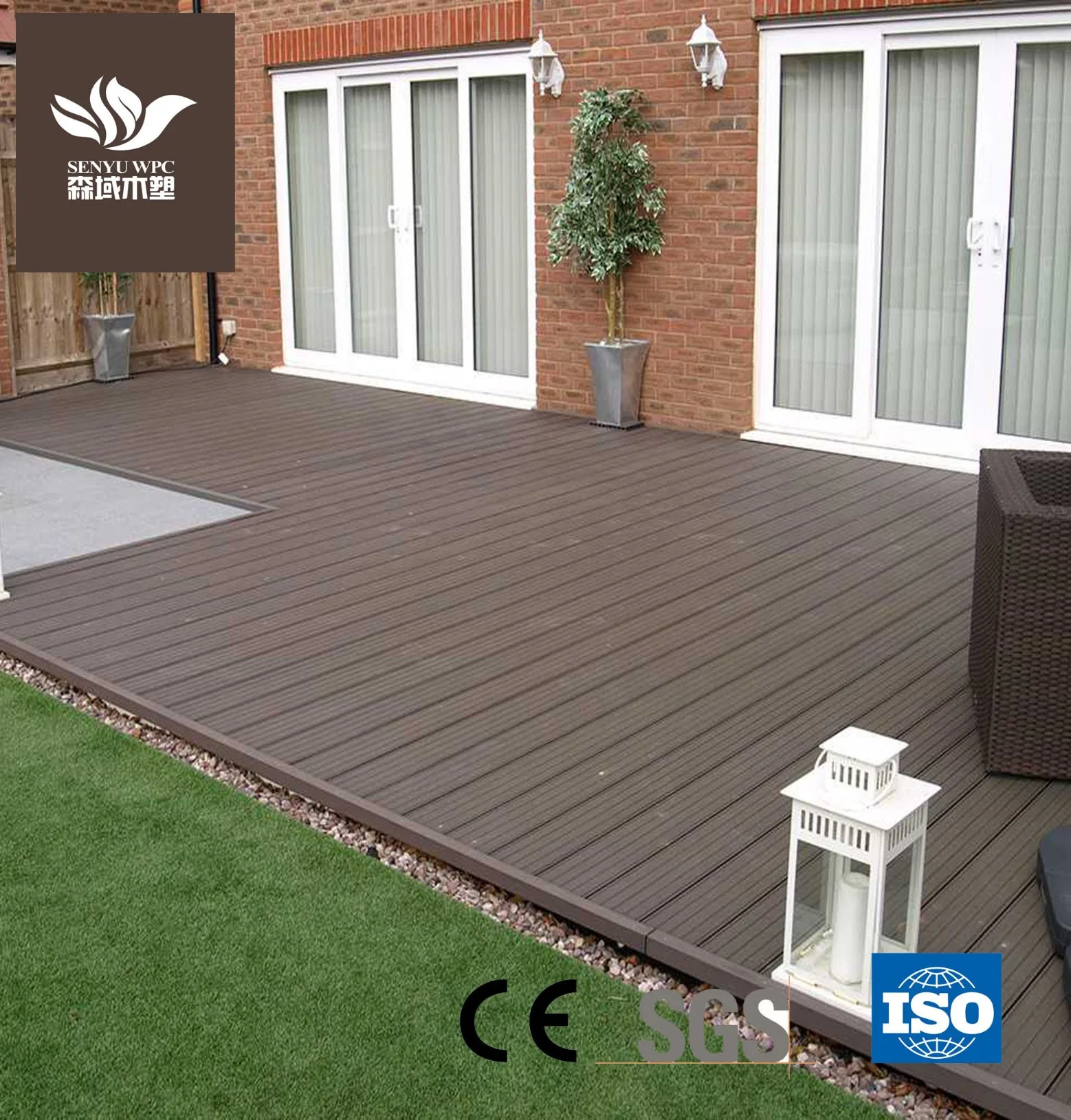 Wood Flooring Textured Waterproof PVC Vinyl Outdoor Plastic Composite Decking Board