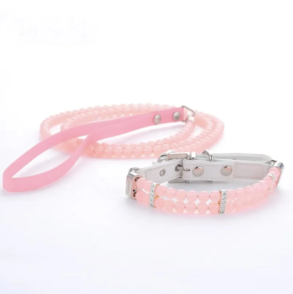 Iluminación USB Joyería Pearl Pet collar de perro Leah conjunto luminoso Pomerania Yorkshire Bulldog