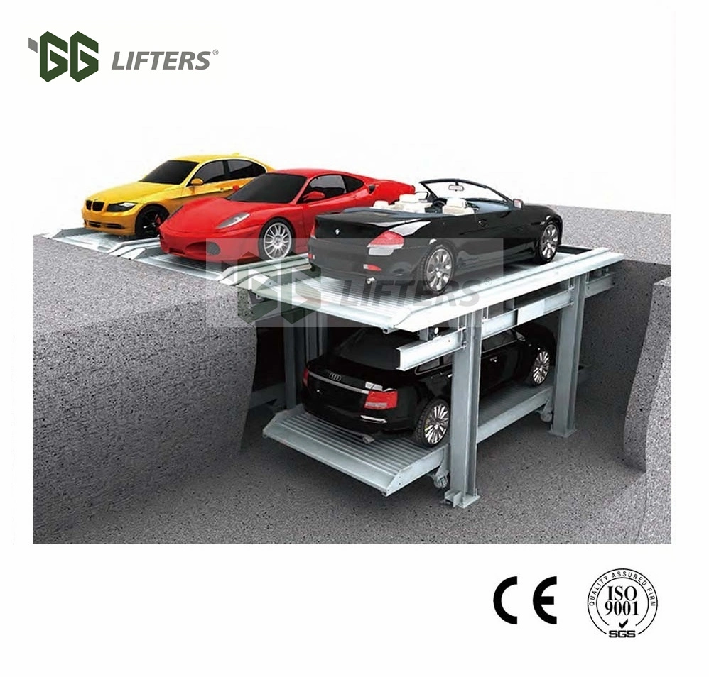 Pit inground car lift for 2-3 levels car parking system