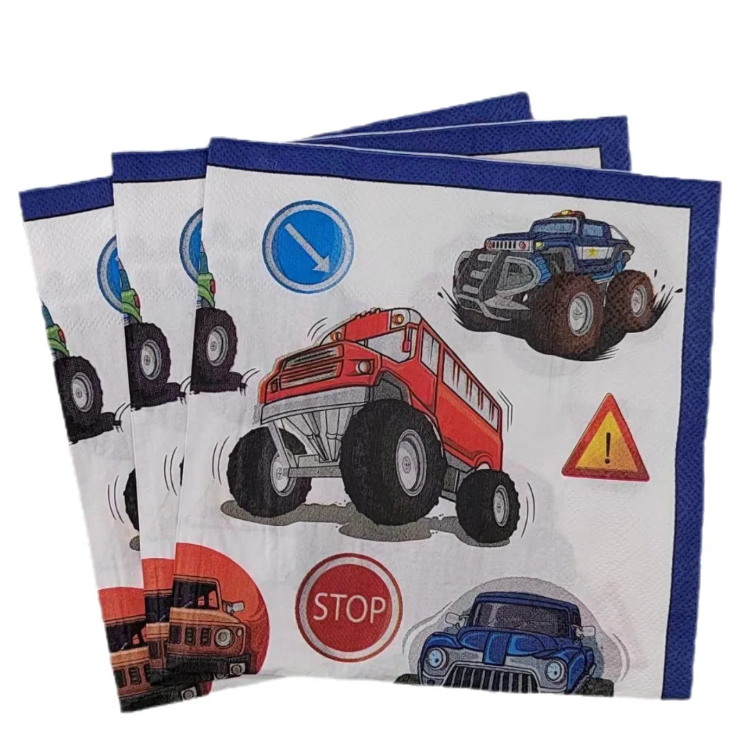 Children's Theme Cars Daily Party Customization Paper Napkins Restaurant Used Paper Napkin