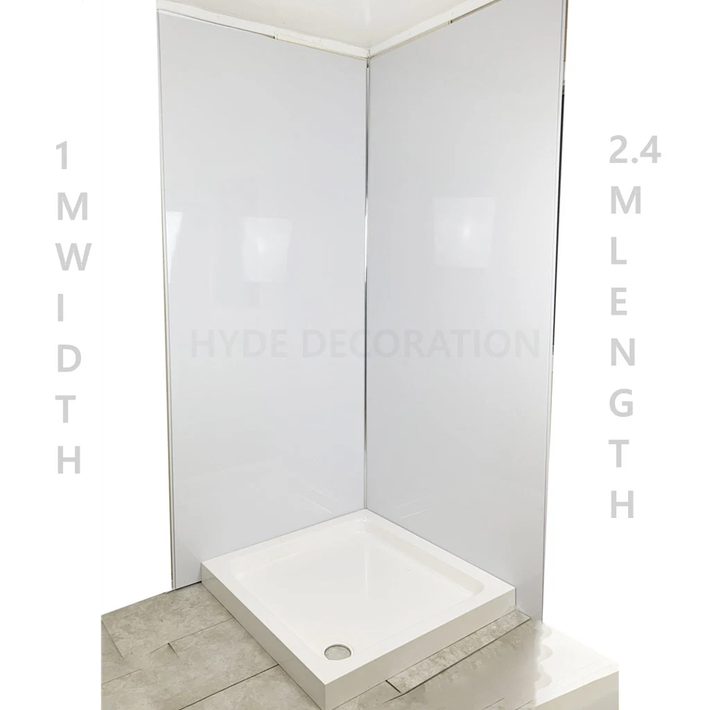 UK Market White Gloss PVC Bathroom Cladding 1m Wide Shower Wall Panel for Interior Ceiling Decor