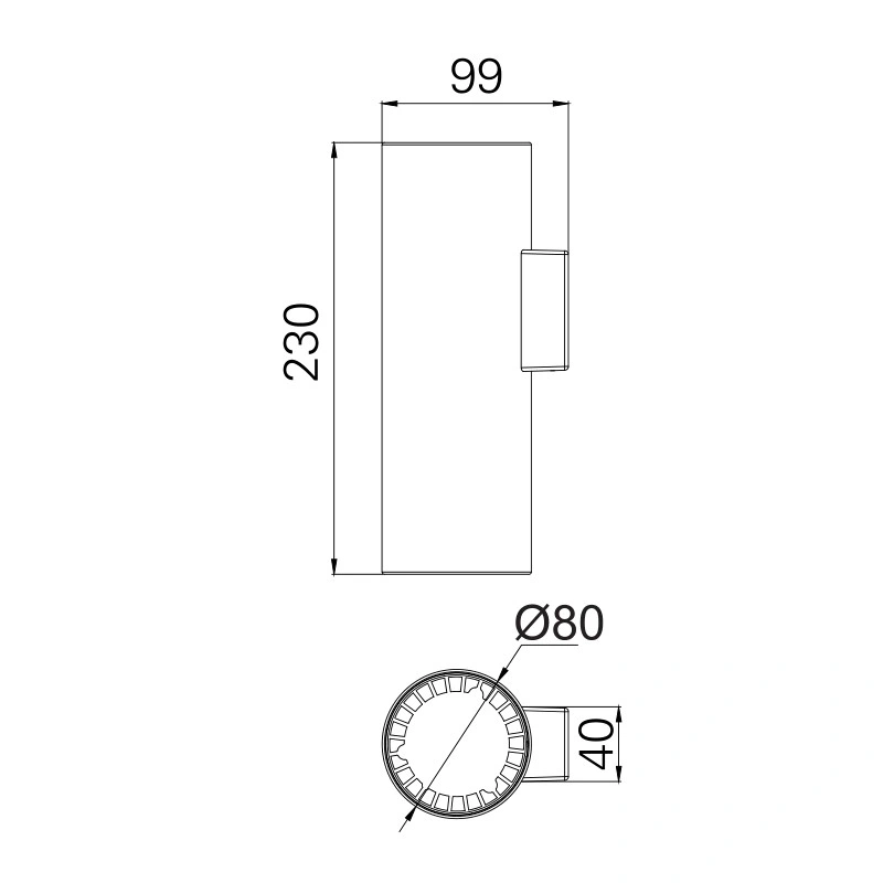 Peck Series Wall Mounted COB LED Track Light Black