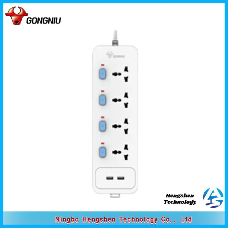 Universal Socket 4 Way Power Switch Socket Electric Expansion Strip Board with Safety Shutter