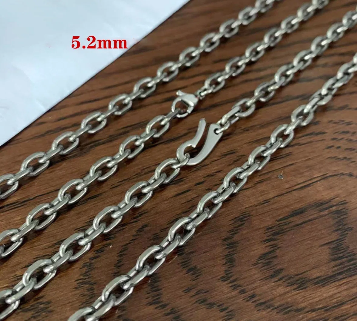 Pure Titanium Necklace O-Chain Ultra-Light Rust-Free Necklace 7mm Personality Chain Retro Men&prime; S and Women&prime; S Single Solid Titanium Chain Tinl2228