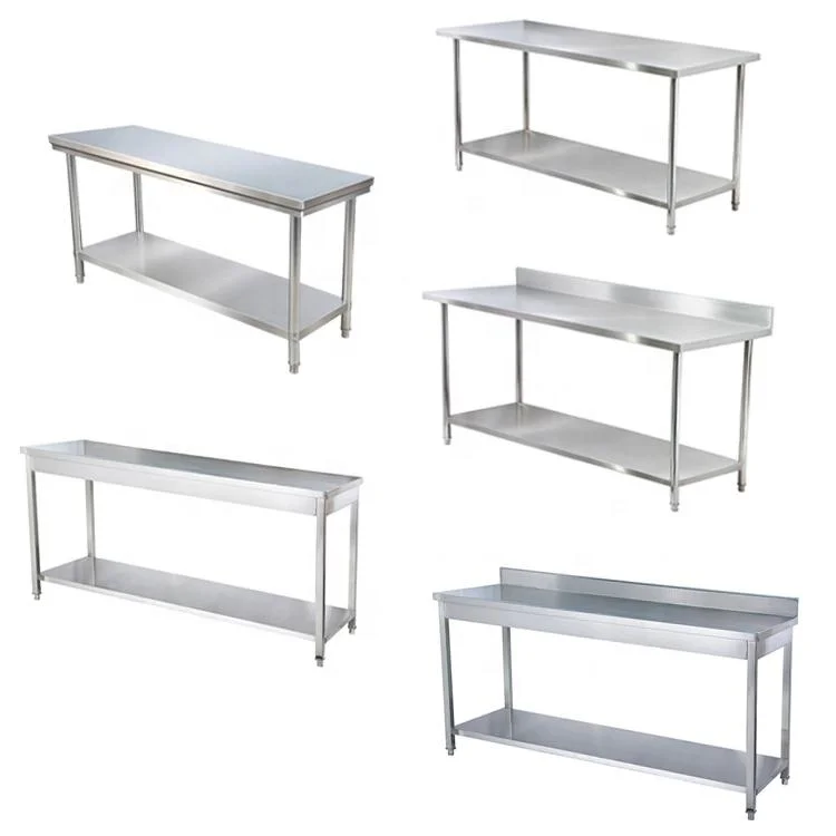 Commercial Workbench Stainless Steel Work Table with Wheels for Kitchen