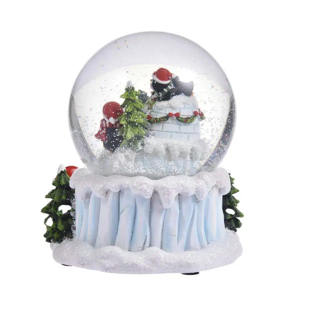 Caixa de música personalizada com sons de vidro globo de Neve e bola de Cristal Oferta e decoração de Natal em Globo de água