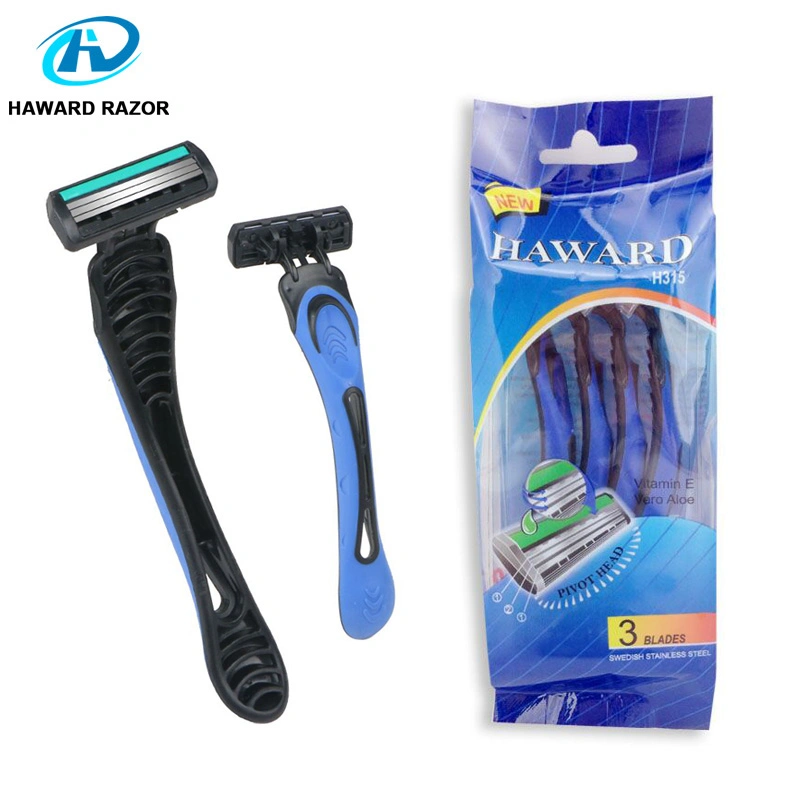 D315L Wholesale Triple Blade Disposable Shaver Men's Disposable Shaving Razor
