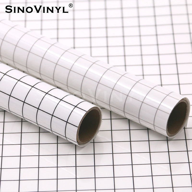 SINOVINYL High Tack PET Material 12x60" 30.5x152CM Transfer Film Black Grids Application Vinyl Film