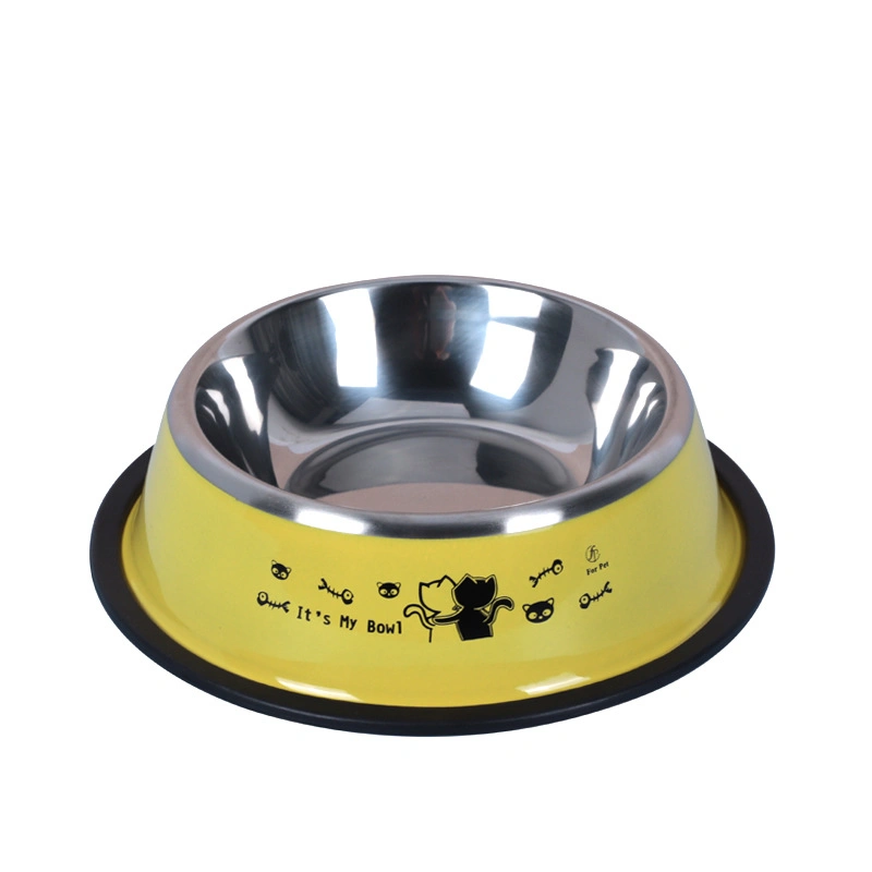 Stainless Steel Dog Cat Pet Bowl Food Double Layer Melamine