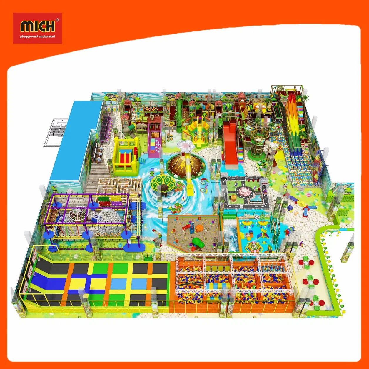 Mich niños gracioso comercial equipos de patio interior Soft Play