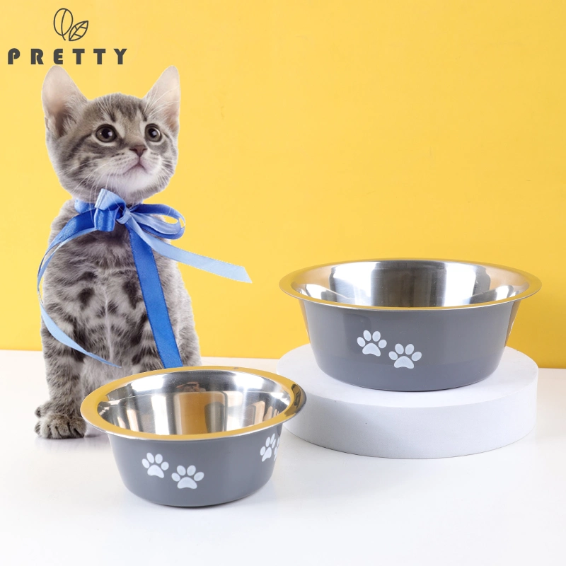 Wholesale/Supplier Pet Supply Products Accessories Dog Food Container Dish Plate Spray Paint Process Stainless Steel Pet Bowl Feeder