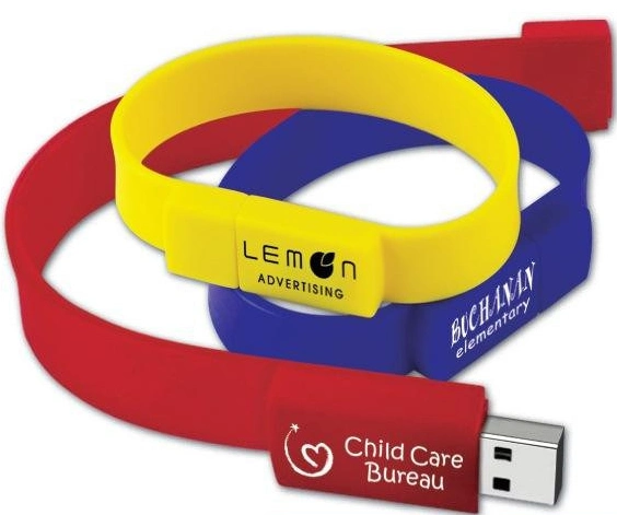 Custom Printed Logo USB etc Various Occasions Silicone Wristband (YB-WR-02)