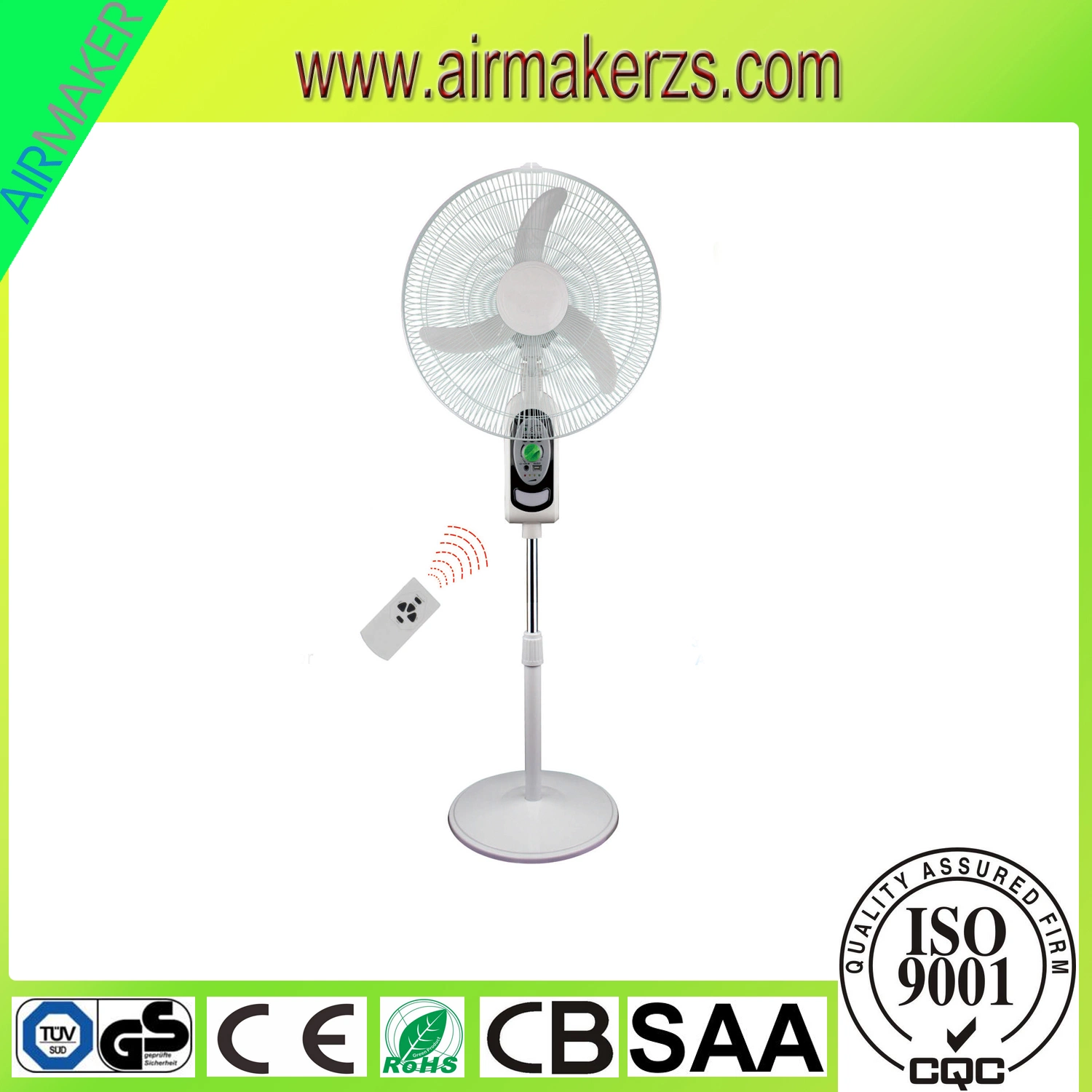 16" AC/DC Rechargeable Emergency Stand Fan with Remote Controller