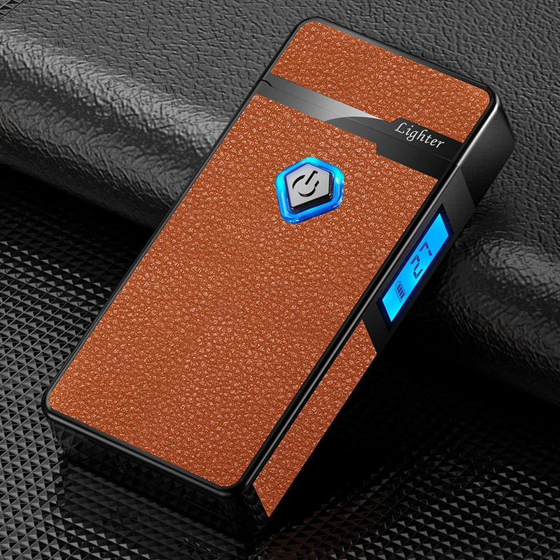 High Quality Dual Arc Electric USB Lighter Windproof Rechargeable Flameless LED Button Electronic Arc Lighter