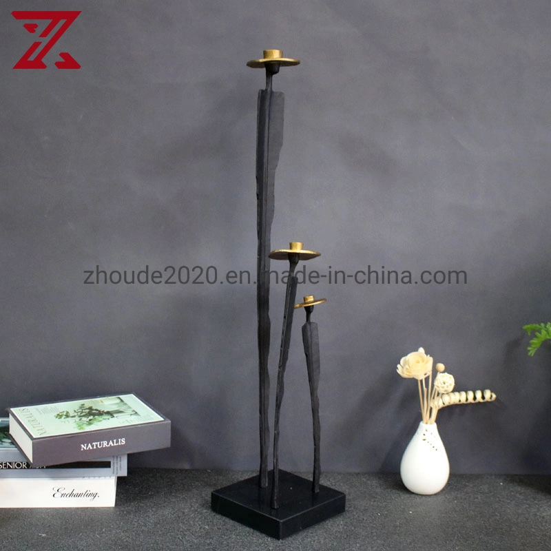 Modern Simple Three Hermit Figure Sculpture with Hat High Leg Metal Craft Ornaments for Home Table Romantic Decoration