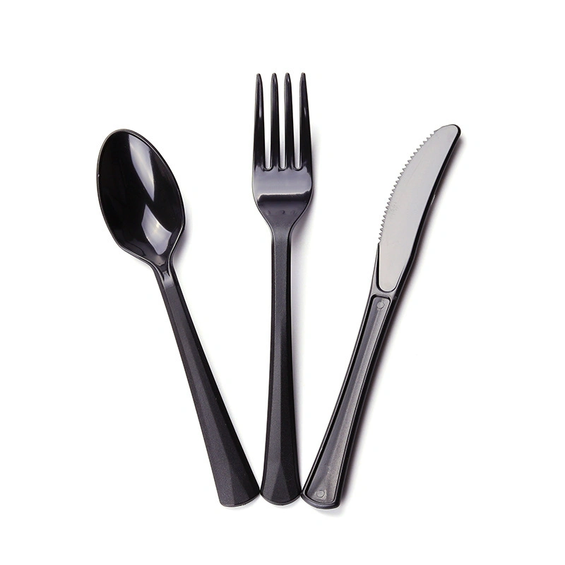 Wholesale Disposable Plastic Tableware Ms7 Series Thickened Cutlery, Frosted Knife Forks and Spoons for Dinner (H-08)