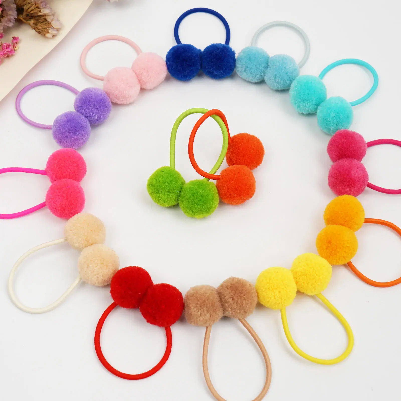 Baby Girls Hair Rope Cute Round Ball Rubber Band Kids Women Elastic Hair Bands Headwear Gifts Photo Props