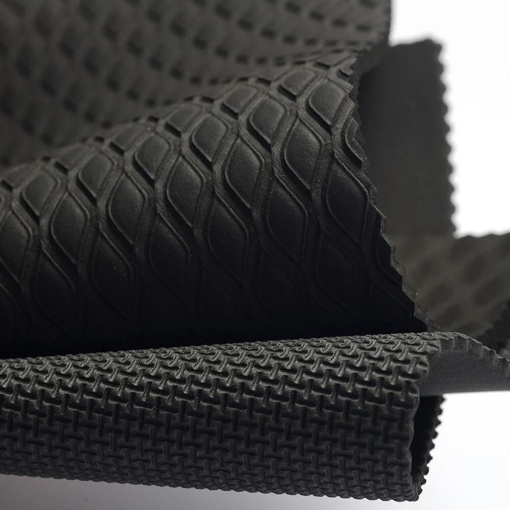 Rutschfestes Sharkskin 3mm Schwarzes Nylon-Gewebe geprägter Cr-Schaum Neopren-Material