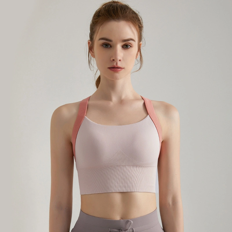 Autumn One-Piece Sports Bra Shock-Proof After The Buckle Body-Building Fixed Cup Outside Wearing Running Jump Rope Beauty Back Fast Dry Woman Underwear