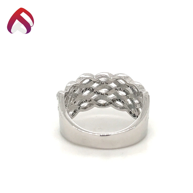 Sterlingsilber-beiläufiger Ring AAA-Kubikschmucksachen des Torsion-Entwurfs-925