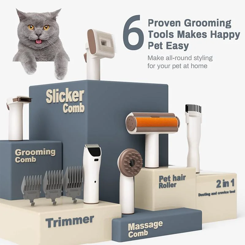 6 in 1 Large Suction Pet Grooming Kit Vacuum Cleaner for Dog and Cat