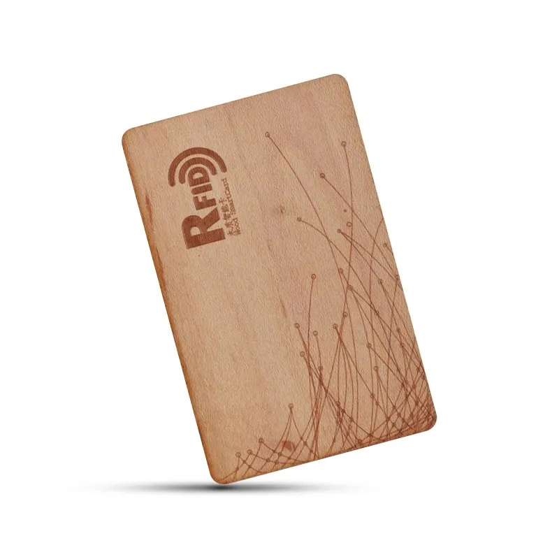 Программируемая смарт-карта Bamboo Wood RFID Ntag216 NFC Business