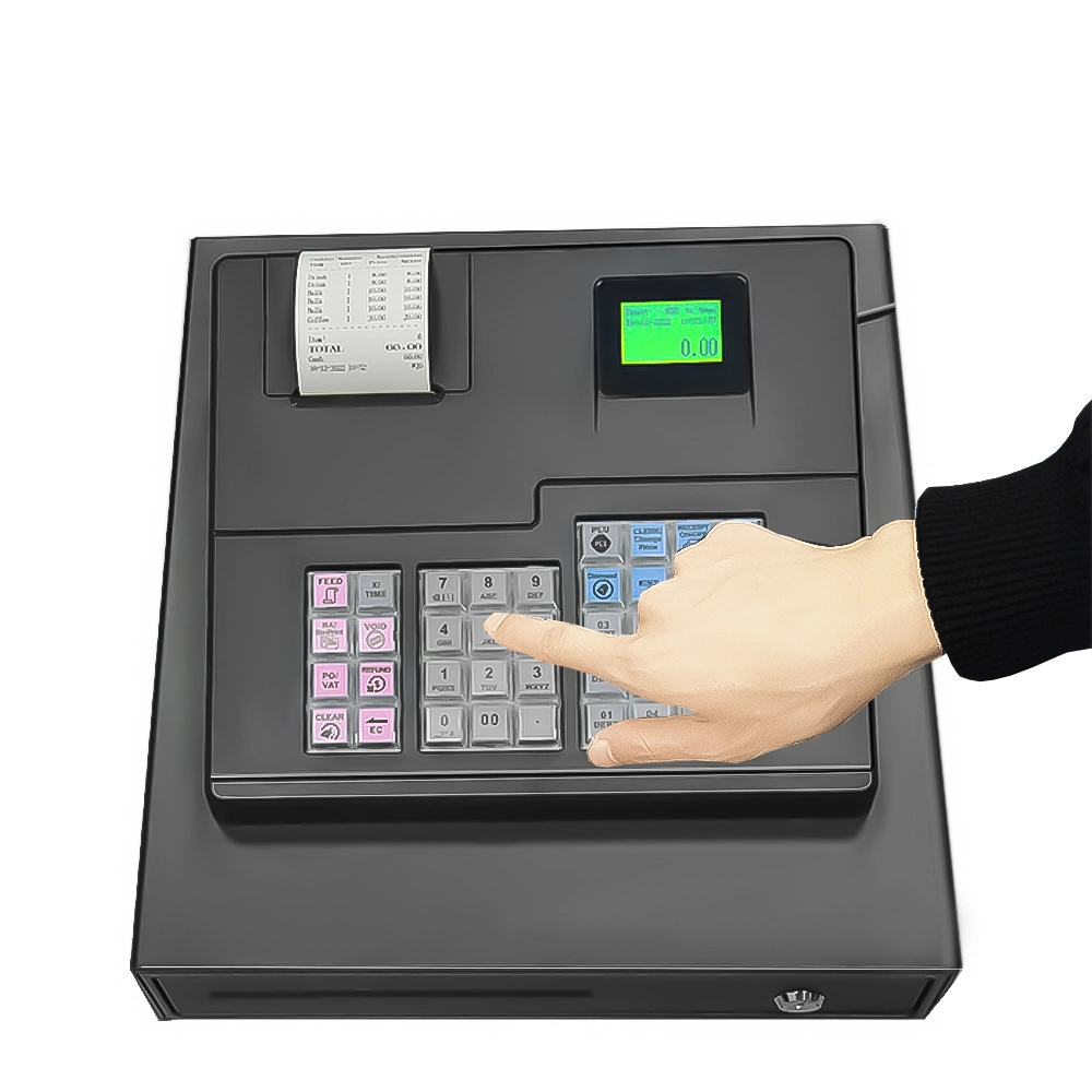 Registo de caixa electrónico mais barato retalho ponto de venda Software POS Sistema com gaveta de caixa (ECR600)