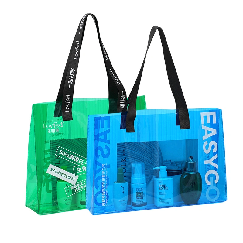 PVC Bag Plastic Gift Bag Hot-Sale Laser/Hologram Tote Bags with PP Tube Handle for Gift Packing