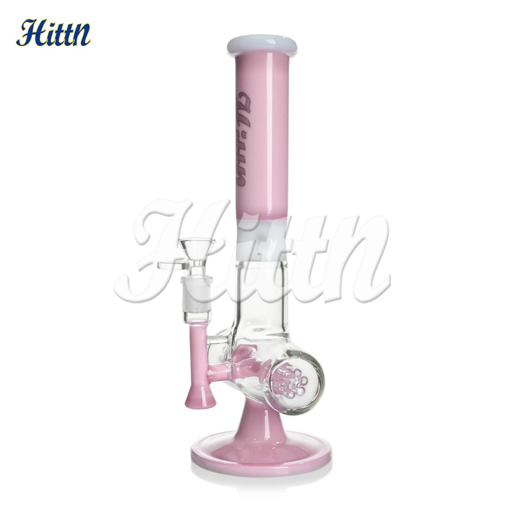 Hittn Heavy Glass 11.7 Inches Milk Pink Tree Arms Perc Dry Herb 14mm Joint Glass Smoking Water Pipe Lighter