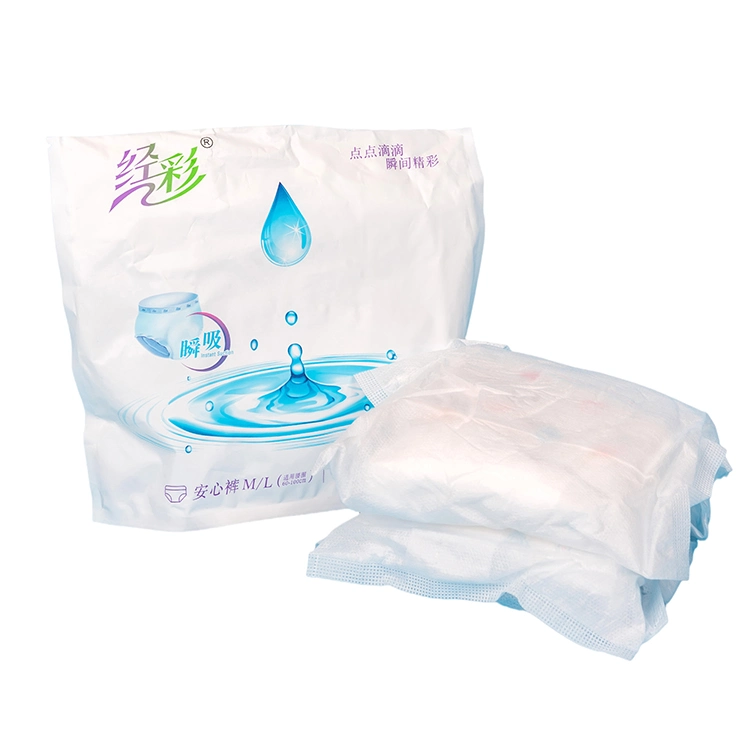 Pesada de algodón orgánico flujo OEM toallas sanitarias desechables, período menstrual pantalones pantalones