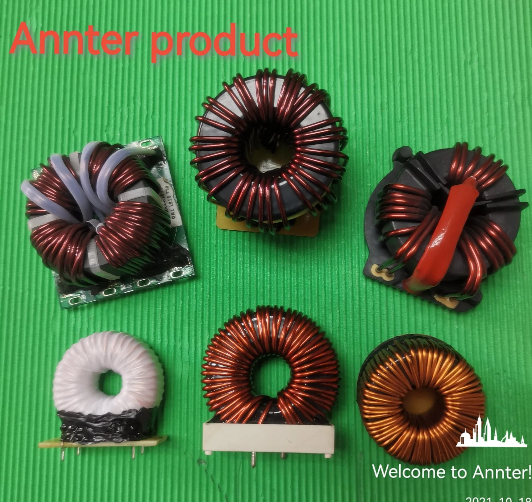 Inductor de cable plano, correctores de factor de potencia, inductor toroide con núcleo de óxido de arena, 412,0uh, Alta eficiencia, Baja pérdida, 125A