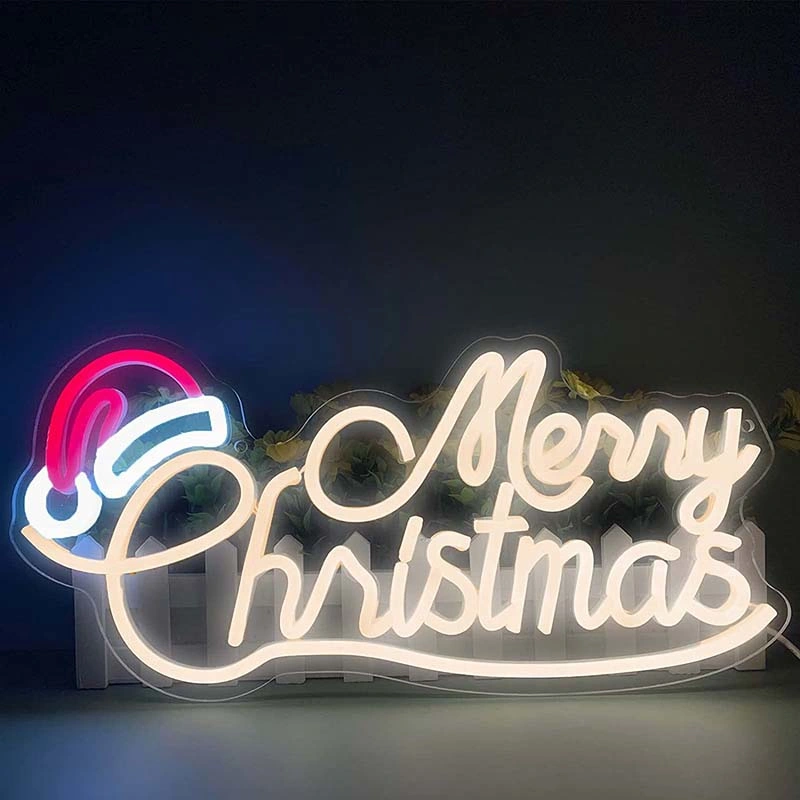 Nueva llegada Feliz Navidad Decoración de interiores al aire libre de la luz de Neon firmar