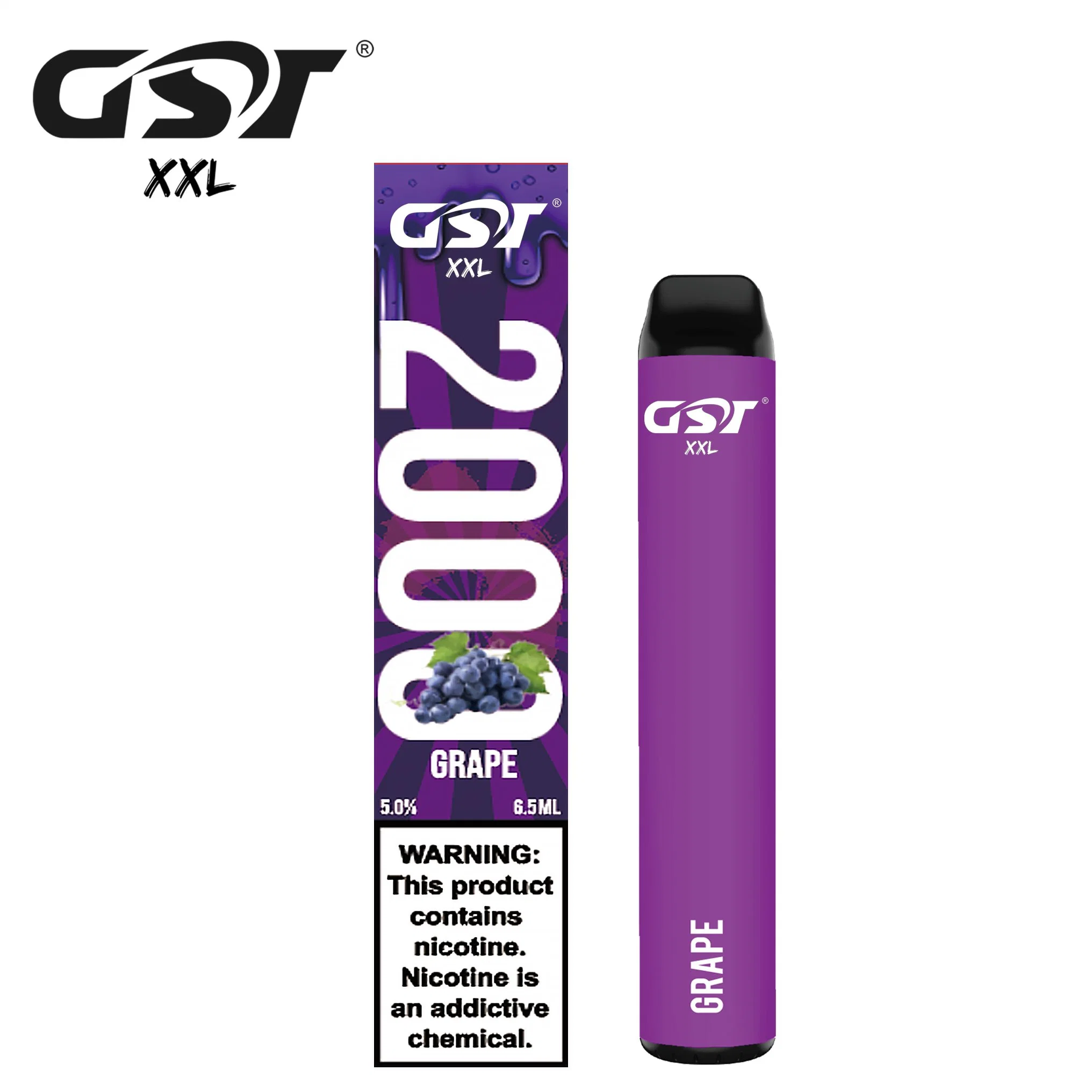 Original Gst XXL 26 Flavours 2000 Puffs Best Disposable/Chargeable Vape Pen Wholesale/Supplier