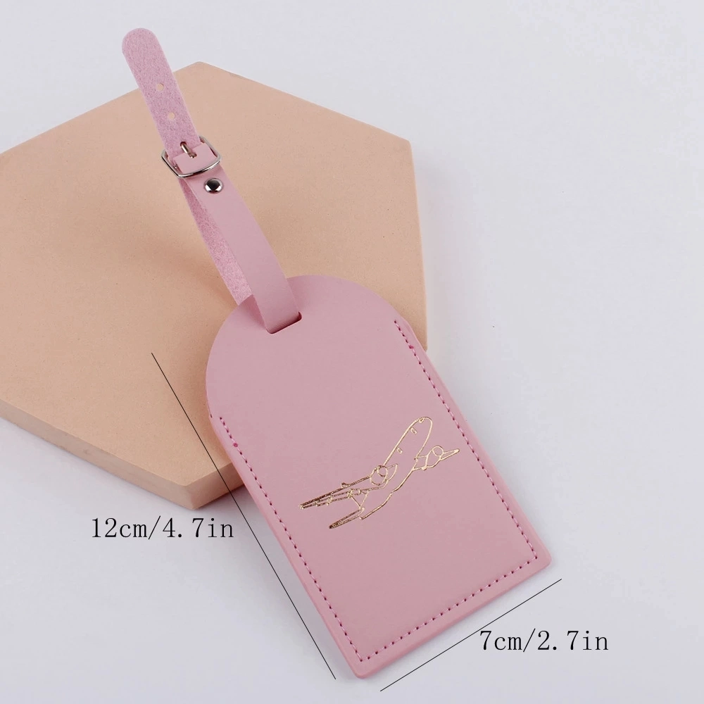 Fashionable PU Leather Luggage Tag for Women and Men - Stylish Suitcase ID Address Holder