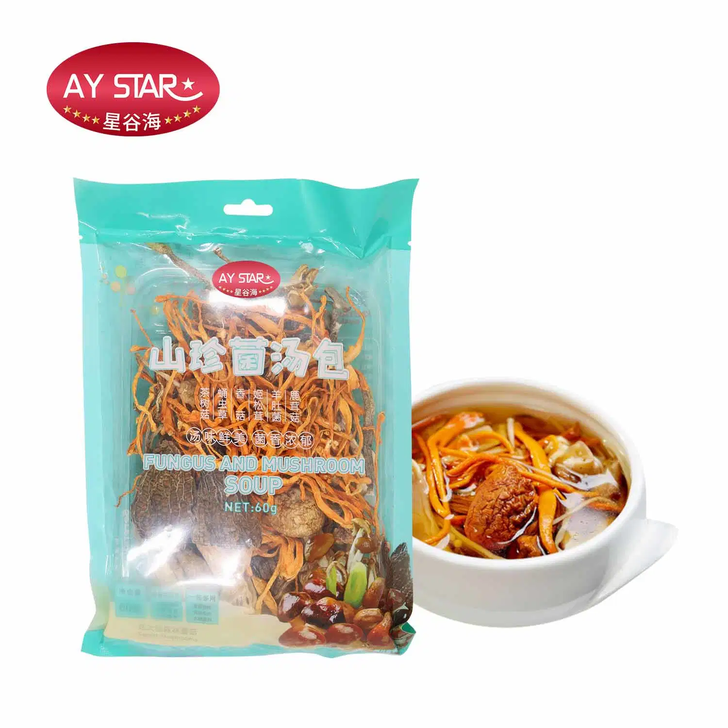 Chinese Mixed Different Dried Fungus Mushroom Combinations Soup Bag