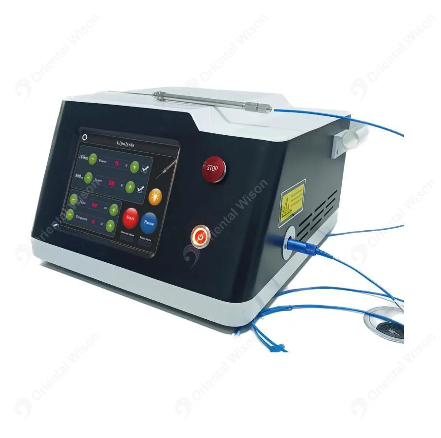 Lipolyse Fat melt perte de poids plastique laser chirurgical laser 980nm 1470 nm Diode laser à double onde pour l'endolifting face soulever la cellulite enlèvement Lasers de la clinique